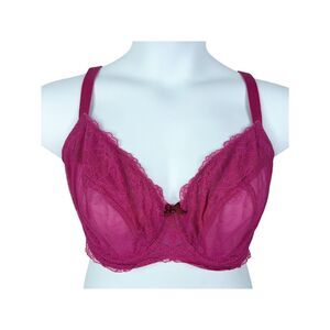 Panache Ava / Ana Plunge Bra sz 34H (UK) / 34K (US) * Magenta Pink Lace